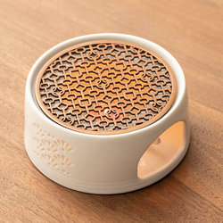 Light Luxury High-End Warm Tea Stove, Flower Teapot, Candle Tea Stove, Ceramic Base Heating Stove, Heat Preservation Open Flame Tea Maker