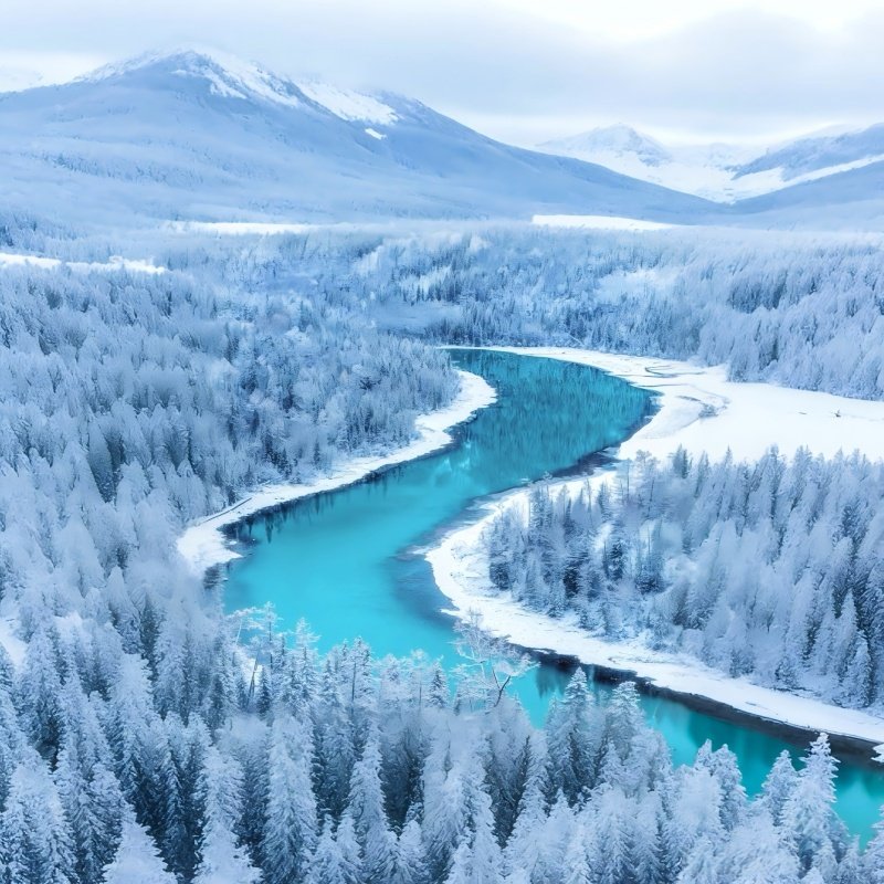 1+1/头等舱2-6人新疆冬季北疆喀纳斯禾木赛里木湖8天7晚跟团游