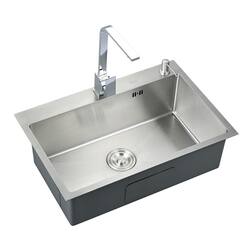 Single-Slot Kitchen Sink, Handmade Sink, Stainless Steel Dishwashing Sink, Vegetable Washing Sink, 304 Dishwashing Sink
