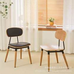 Nordic Creative Leisure Canteen Tea and Western Restaurant Dining Chairs Korean Iron Art Hotel Coffee Burger Shop Solid Wood Chairs