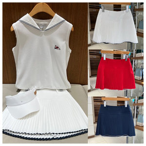 
Korean golf wear women's short skirt 26 spring and summer temperament versatile word mark skirt anti-exposure pleated skirt