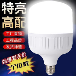 Led Light Bulb for Home Use E27 Screw Base Energy-Saving Lamp White Light Super Bright Indoor Eye Protection Flicker-Free High-Power Lighting Bulb