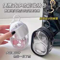 Transparent Data Cable Storage Bag, Storage Box, Earphone Cable Organizer, Protective Cover, Travel Essential, Portable Charger