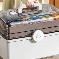 Japanese Quality Medicine Box, Family-Sized Medical Kit, Large-Capacity Household Medicine Box, Multi-Layer Storage Box for Children's Medicines