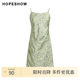 Red Sleeve 2024 Summer New Women's Printed Pressed and Fitted Waist Square Collar Pullover Sling Top
