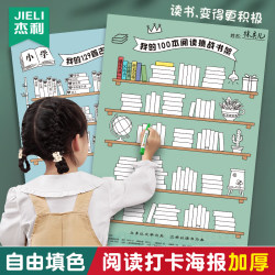 My 100 Reading and Challenge Bookshelf Ancient Poetry Check-In Wall Chart Record Sheet 129 My Ancient Poetry Check-In Small Bookshelf Coloring Map Plan Ebbinghaus Recitation Poster Wall Sticker Home