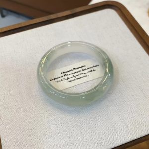 
The most beautiful thing 'Piao Ran Series' high-end jade bracelet ice jade bracelet white background floating green flowers real jade treatment