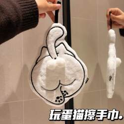 New Creative Cat-Themed Hand Towel, Cute and Adorable Pet-Themed Kitchen and Bathroom Thick Soft Cartoon Cat Handkerchief Towel