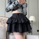 Boxer skirt female spring and autumn new ballet puffy skirt high -waisted mesh gauze small black lace
