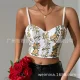 2024 European and American sexy embroidered cross-banded breast support backrest steel ring suspender small suspender 60912
