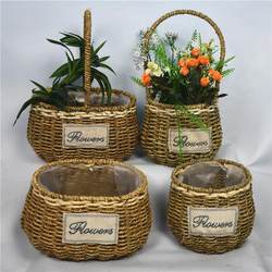 Wicker and Straw Baskets, Wrought Iron Hand-Held Flower Baskets, Rattan Gift Baskets, Flower Pots, Bonsai Pots, Garden Succulent Flower Pots