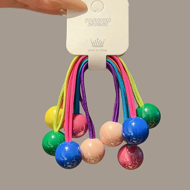 
Candy color cute rubber band headband tie hair princess headband student children thick hair accessories ball headband hair ring