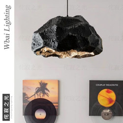 Nordic Designer Restaurant Chandelier Bar Lamp Original Personalized Lamp Imitation Rock Micro-Cement Japanese Retro Chandelier Decoration