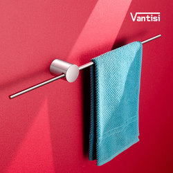 No-Drill Towel Rack, Minimalist Art Style Towel Bar, Single Rod Bathroom Towel Rack, Stainless Steel, High-End Hotel Use