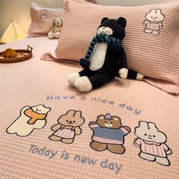 
Category A maternal and infant grade princess style bunny icedoudou summer ice silk mat machine washable 2025 new air-conditioned soft mat