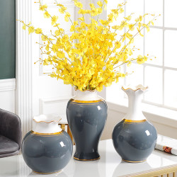 Light luxury vase ceramic decoration European style living room flower arrangement home entrance TV cabinet creative decoration table decoration