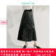 Inman design pleated PU pleated skirt for women in spring 2025 new high-end a-line midi skirt
