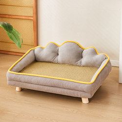 Summer Dog Bed, Small and Medium-Sized Dog Sofa Cushion, Winter Cat Bed, Dog Bed, Suitable for All Seasons, Elevated, Moisture-Proof Dog Mat, Cat Mat