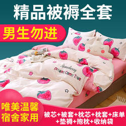 Quilt spring and autumn thickened quilt set six-piece set dormitory single and double four season universal bedding set