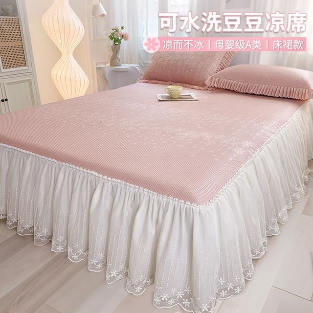 
Summer mat ice silk 2025 new summer type a maternal and infant grade student dormitory single soft mat bedspread bed skirt style 2