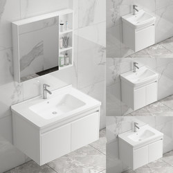 Wall-Mounted Washbasin Bathroom Cabinet Combination Bathroom Integrated Ceramic Basin Small Apartment Washbasin Balcony Washbasin