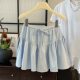 Sweet Bowbone Land Stitching A A -line Skirt Female Summer Worch Edge High -waisted Poisting Loose Skirt
