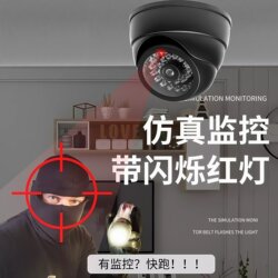 Fake Security Camera Model Indoor Dummy Camera Monitor with Light, No Drilling Required, Adhesive for Home Use