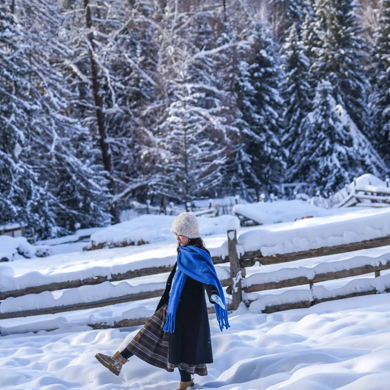 新疆滑雪小团将军山蹦迪白哈巴喀纳斯禾木7天6晚拼车小团头等舱
