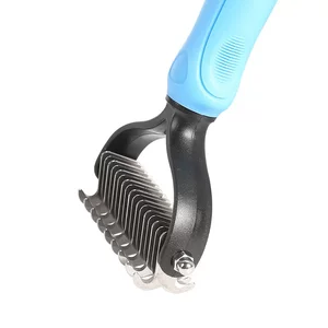 
Pet grooming comb dog knot comb stainless steel cat comb pet hair removal cleaning supplies double-sided rake comb