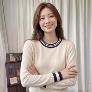 慵懒风撞色圆领毛衣女薄款修身针织衫学院风打底衫长袖撞色条纹