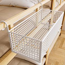 Dormitory Bedside Hanging Basket, No-Drill Headboard Storage Rack, Snack Rack for College Students' Bunk Beds, Dormitory Storage Basket Gadget