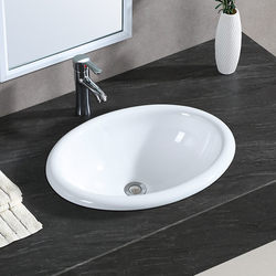 Ceramic Countertop Basin Oval Square Countertop Basin Hand Washing Face Semi-Embedded Basin Hotel Home Bathroom