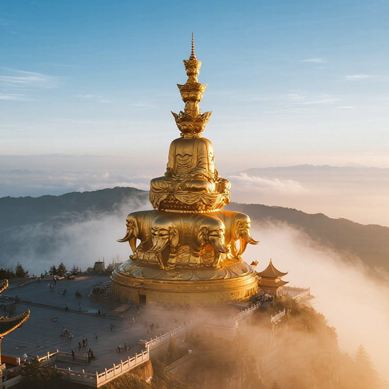 包车游不拼团 2天1晚峨眉山乐山大佛熊猫/三星堆 含景点大门票