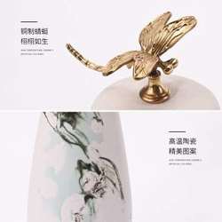 Modern new Chinese style ceramic vase ornaments model house sales department home study storage jar soft decoration crafts