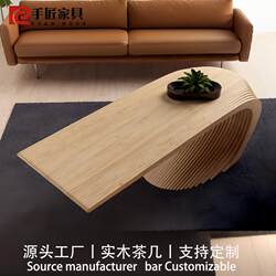 Solid wood slice coffee table custom designer furniture villa living room office building hotel B&B log coffee table