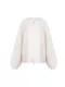 A lazy afternoon in the UK, sunny white hooded sweater thick coat, wool acrylic solid color for women