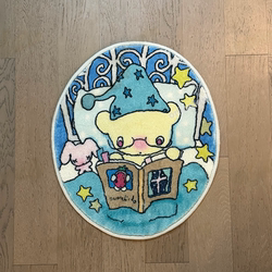 Cute Girly Carpet Bedside Rug Living Room Coffee Table Rug Bedroom Faux Cashmere Foot Mat Cartoon Floor Mat Non-Slip Plush