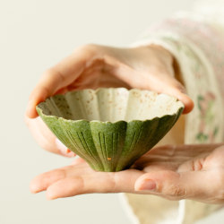 Xuyutang Ceramic Tea Cup, Green Orange with Gold Sprinkles, Quiet Lotus Cup, Conical Cup, Master Cup, Ceramic Tea Set, Tea Drinking Cup