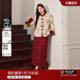 Blue language large size women's clothing new Chinese style red suit warm down jacket New Year engagement cheongsam dress