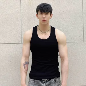 Summer American Light Sports Fitness Permanent Word Vest Male running training elastic slim sweat absorption and breathable
