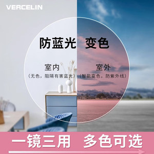 
One-pair 1.56 1.61 1.67 Photosensitive color change with myopia lens custom anti-blue light graying/tea/powder