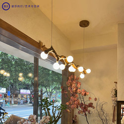 Vintage Decorative Branch Molecular Chandelier Natural Wood Style Flower Shop Coffee Milk Tea Clothing Store Bar Simple Japanese Style