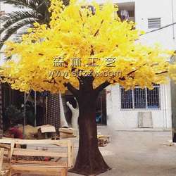 Restaurant landscaping artificial ginkgo tree, artificial plant artificial ginkgo tree, artificial tree green plant yellow ginkgo tree design