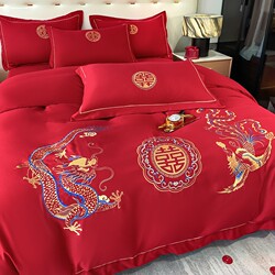 Wedding bedding four-piece set wedding red wedding room wedding quilt bed sheet quilt cover sheet wedding European style big red
