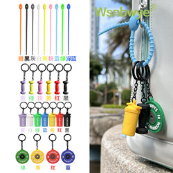 Keychain Pendant Fitness Creative Tadpole Tie Buckle Mini Dumbbell Barbell Piece Ornament Car Silicone Keychain