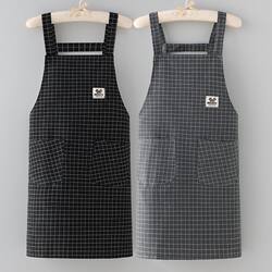 Pure Cotton Apron for Kitchen Use, Home Use, with Straps, Work Clothes, Wear-Resistant, Breathable, for Cooking, Oil Stains, Work Apron, Simple and Stain-Resistant