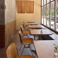 Coffee shop square table coffee shop milk tea shop ocean board table retro dessert bakery shop dining table and chair combination commercial