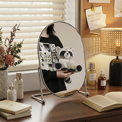 Mirror Makeup Mirror Ins-Style Desktop Bedroom Home Dressing Table High-End Folding Iron Art Large Dressing Mirror