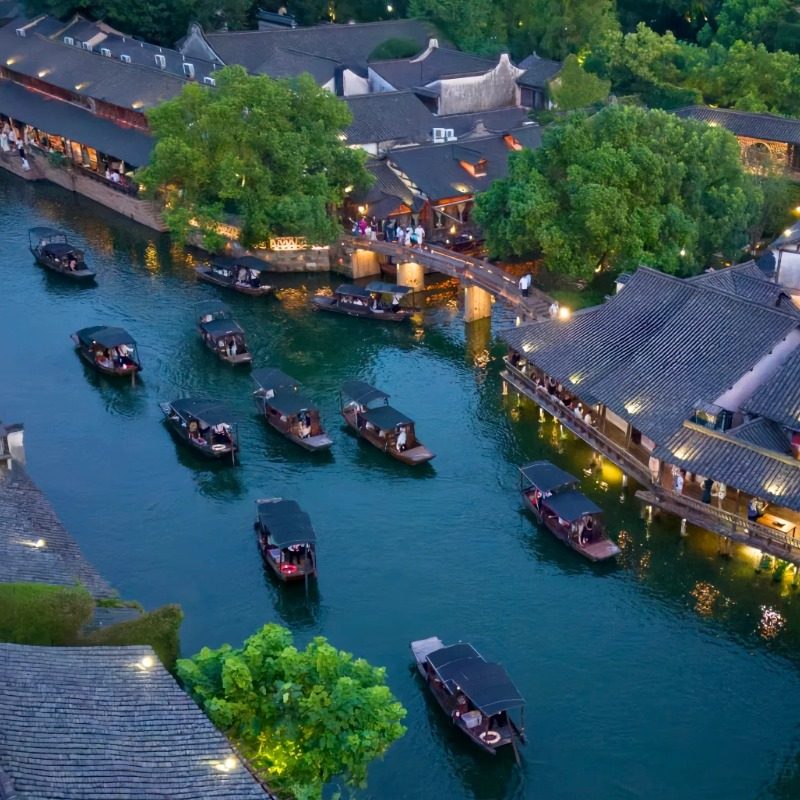 (杭州起止)杭州+西塘+乌镇3日纯玩跟团游/赠西塘南浔游船/夜游