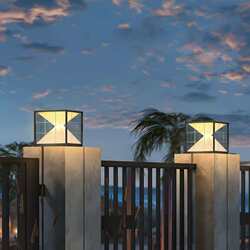 Column lamp, solar garden lamp, modern minimalist villa gate pillar lamp, outdoor waterproof fence lamp, door pillar lamp